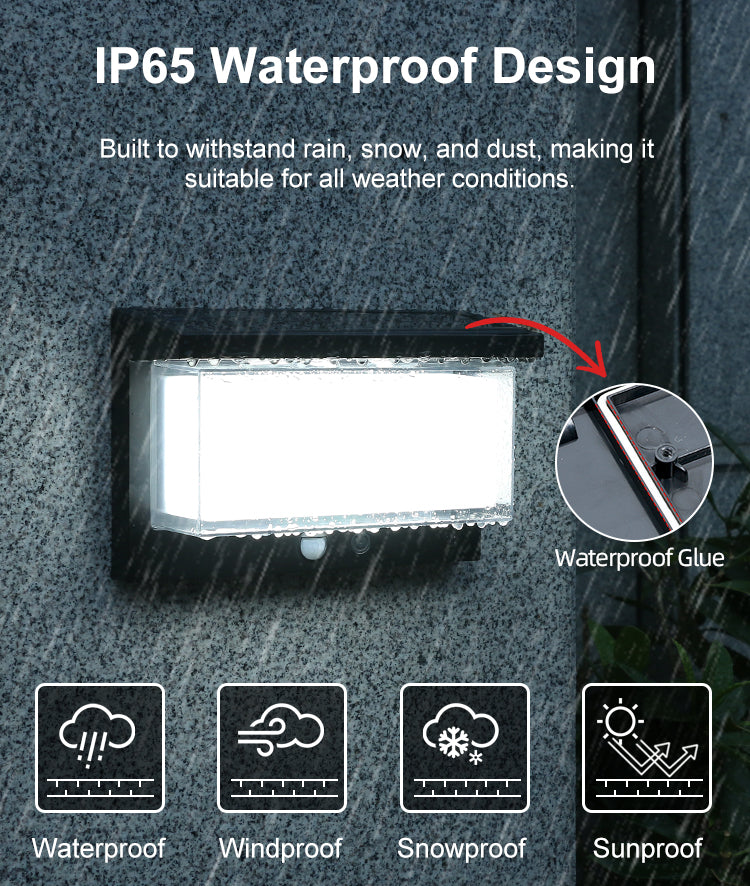 Solar Wide Panel Motion Sensor Wall Light
