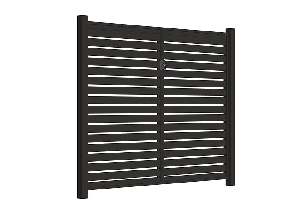 Aluminium Horizontal Slat Double Gate