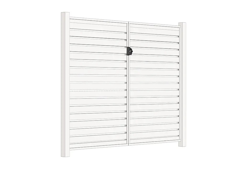 Aluminium Horizontal Slat Double Gate