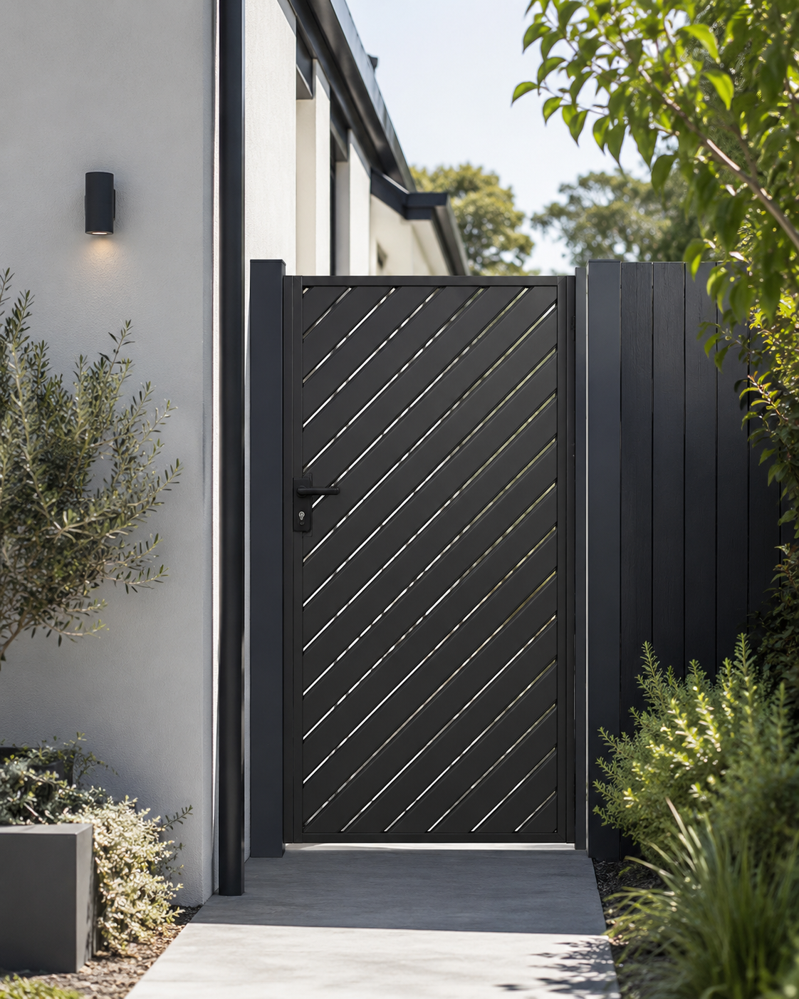 Aluminium Diagonal Slat Gate