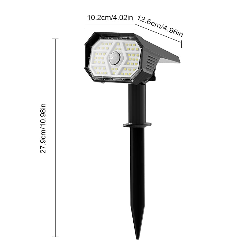 Solar Motion Sensor Garden Spotlight with Ground Spike
