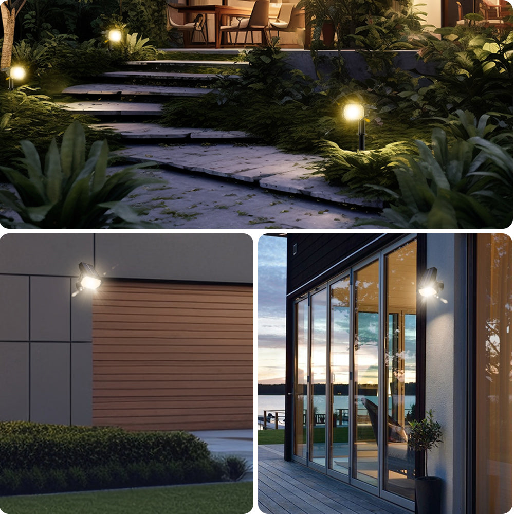 Solar Colour Changing Garden Spotlight with Ground Spike
