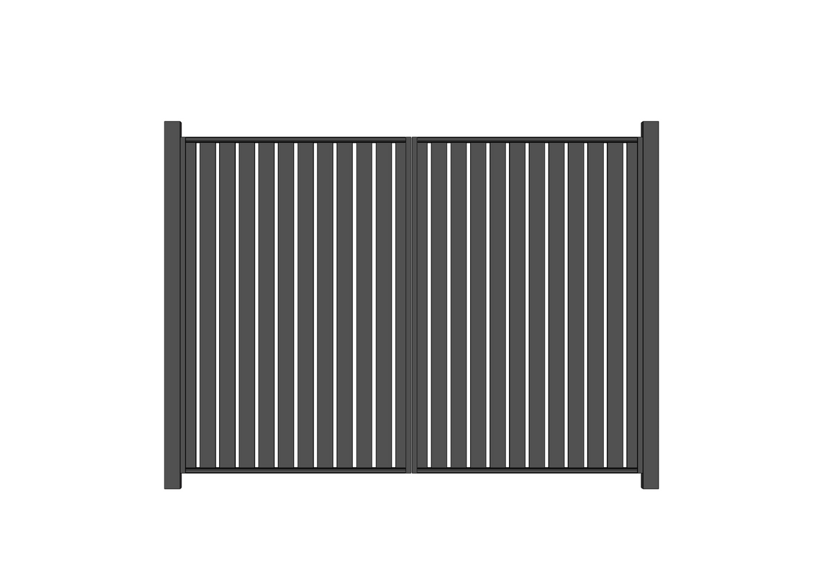 Aluminium Vertical Slat Double Gate